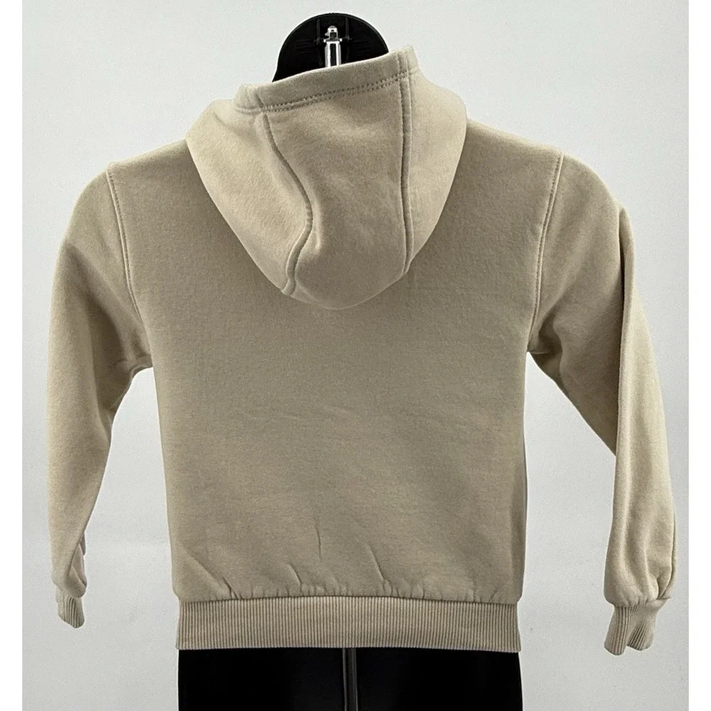 Nike Beige‎ with White Swoosh Hooded Sweatshirt Hoodie Boy's Size 4T